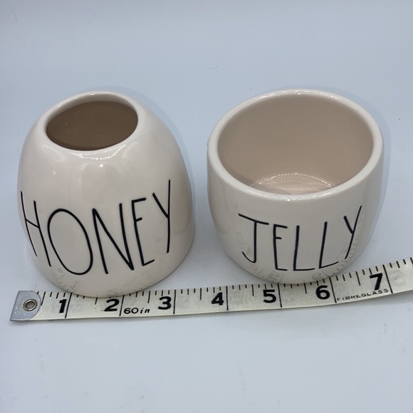 RAE DUNN Set 2 HONEY & JELLY Jars Vase Containers - Picture 8 of 11